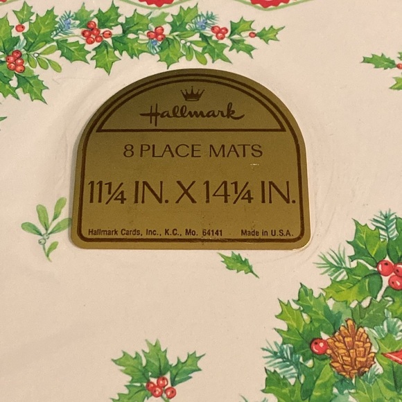 Vintage Hallmark 8 Paper Placemats Christmas Wreath (in original packaging) - Picture 2 of 7